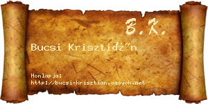 Bucsi Krisztián névjegykártya